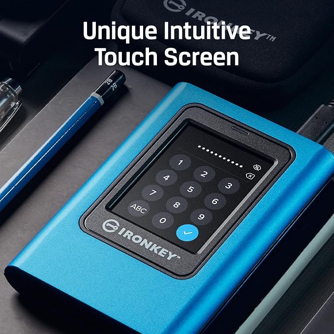 Kingston IronKey Vault Privacy 80 7.6TB External SSD | FIPS 197 | XTS-AES 256GB Encrypted | Touch Screen PIN | Secure Data Protection | IKVP80ES/7680G