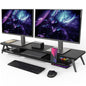 Fenge Monitor Stand Riser, Wooden Desk Shelf with 2-Tier Storage