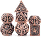 PJOY Metal DND Dice Set D&D Dragon Dice Copper with Metal Case D and D Dice for Dungeons and Dragons TTRPG Gifts