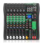 MIZISNR 6 Channel Audio Mixer, Professional DJ Mixer Board Sound Music Mixing Console Digital Mixer with Reverb, Bluetooth, USB Port, 48V Phantom Power for Recording Karaoke Podcasting