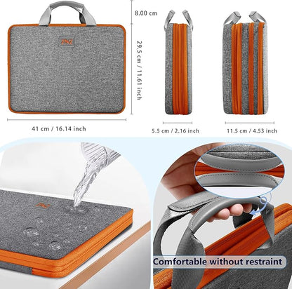 ZINZ Expandable Laptop Case 15.6 Inch Sleeve, Protective Carrying Case Compatible with MacBook Neo 16", MacBook Pro 16"/15.4", Dell XPS 16" and Most 15" 15.6" 16" Notebook，G01OG01