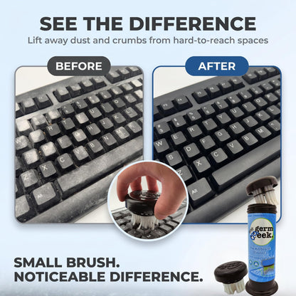 Germ Geek Keyboard & Electronics Cleaning Kit | Patented Precision Brush | Multi-Purpose Tool for Laptop Phone & AirPods | USA-Made, Eco-Friendly & Safe Computer Cleaner
