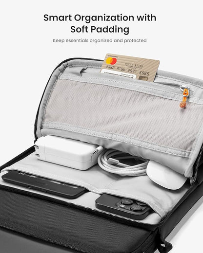 tomtoc 360 Protective Laptop Sleeve Designed for 16-inch New MacBook Pro M4/M3/M2/M1 Pro/Max 2024-2019, Water-Resistant Well-Organized Accessory Sleeve Case with Handle