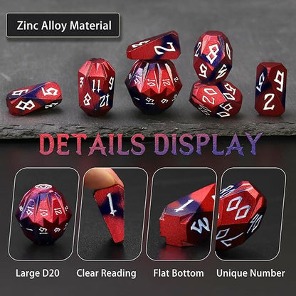 FONVGOGO Metal DND Dice Set for Dungeons and Dragon Dice Collector Gift RPG