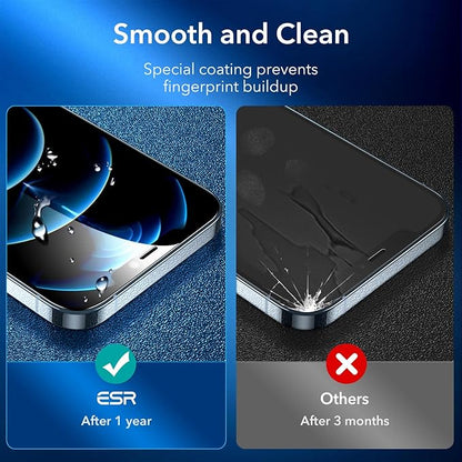 ESR 3 Pack for iPhone 12 Pro Max Screen Protector, 9H Hardness Tempered Glass Scratch Resistant with Easy Installation Frame compatible with iPhone 12 Pro Max 6.7", Case-Friendly