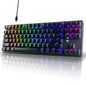 TECWARE Phantom+ 87 Key RGB Mechanical Gaming Keyboard, Black | TKL Thocky Creamy Keyboard, Hot Swappable, Double Shot ABS Keycaps, Wired USB-C, N-Key Rollover | Wraith Red Linear Switch