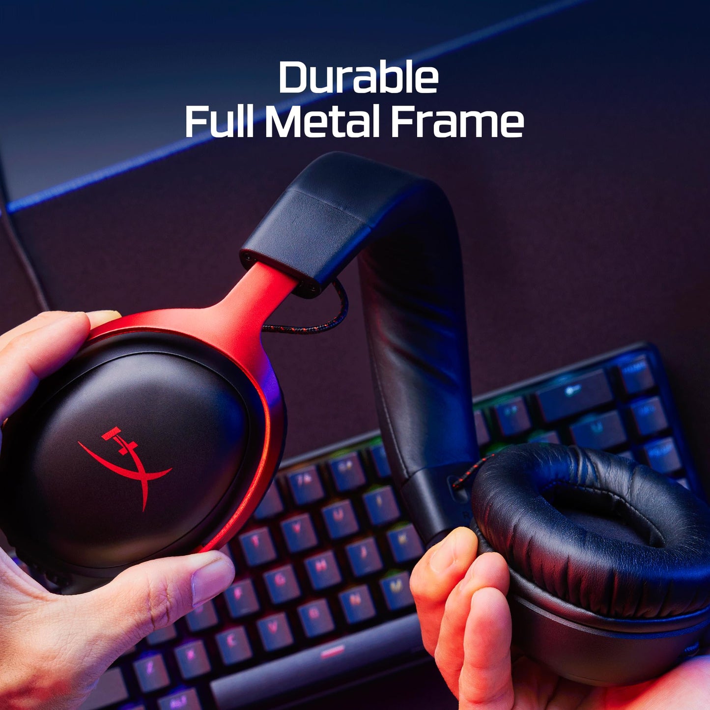 HyperX Cloud III – Wired Gaming Headset, PC, PS5, Xbox Series X|S, Angled 53mm Drivers, Spatial Audio, Memory Foam, Durable Frame, Ultra-Clear 10mm Mic, USB-C, USB-A, 3.5mm – Black/Red