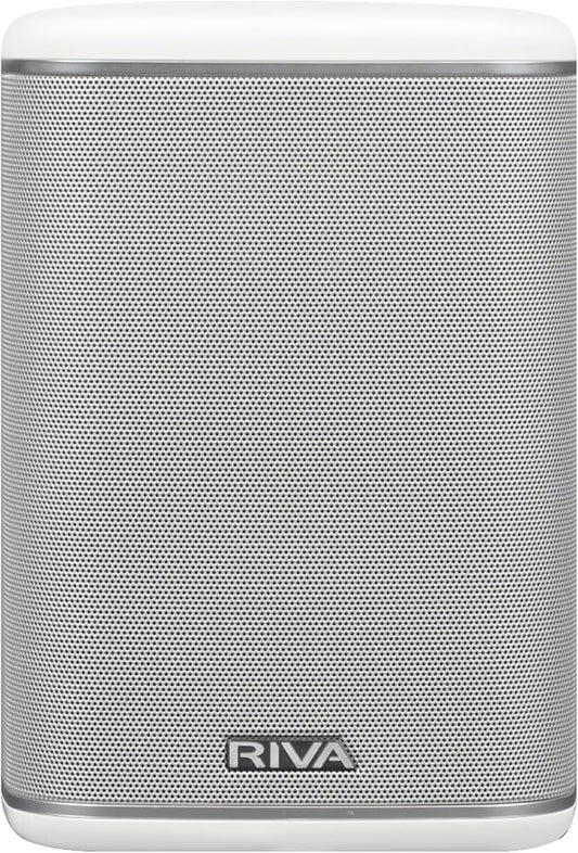 RIVA Upgraded Arena Wi-Fi Bluetooth Hi-Fi Speaker, 6 Drivers, 50W, Multiroom Music System, Supports Airplay 2, Chromecast, Spotify, Tidal and More Streaming (White)
