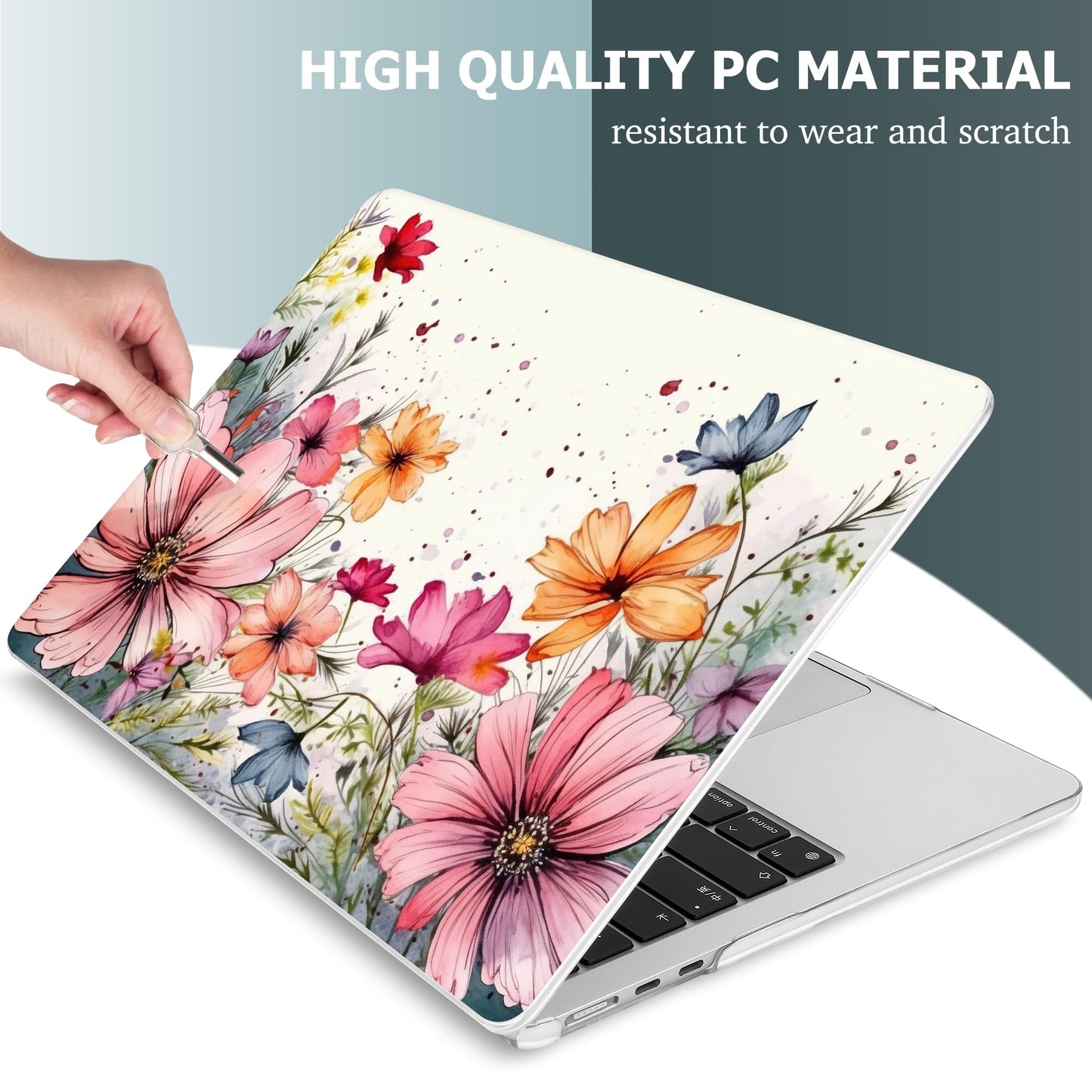 Mektron for 2026 MacBook Air 13-inch M5 Laptop Case A3449 with 13.6-inch Liquid Retina Display Fits 2025 A3240 M4 2024 A3113 M3 2023 A2681 M2 Printed Shell for MacBook Air 13.6", Colorful Floral