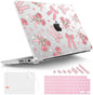 Tuiklol for MacBook Pro 14 Inch Case 2026 2025 2024 2023 2022 2021 Release M5/M4/M3/M2/M1 A2442 Pro/Max,Hard Shell Case with Screen Protector for Touch ID, Bow & Rose-White