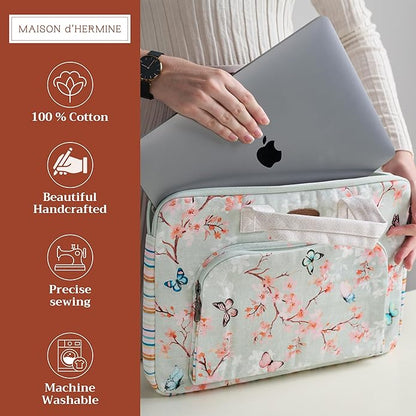 Maison d'Hermine Laptop bag with front pocket Stain and water repellent Cotton canvas