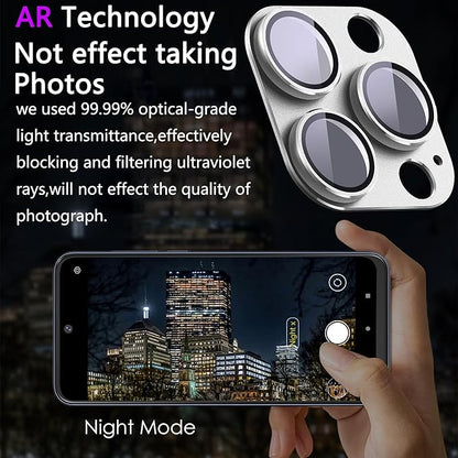 2 Pack Camera Lens Protector for iPhone 16 Pro/iPhone 16 Pro Max,[Not Easy to Breakn ] AR Tempered Glass Strong Adsorption Metal Camera Cover Screen-Silvery
