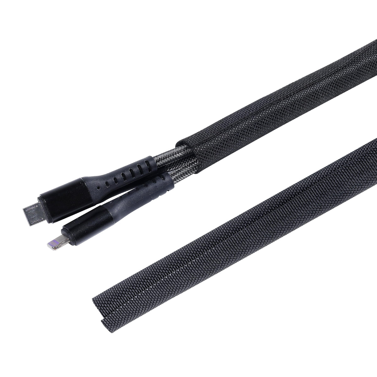 BuyUneed Black Split Braided Cable Management Sleeves 1/2inch -30Feet