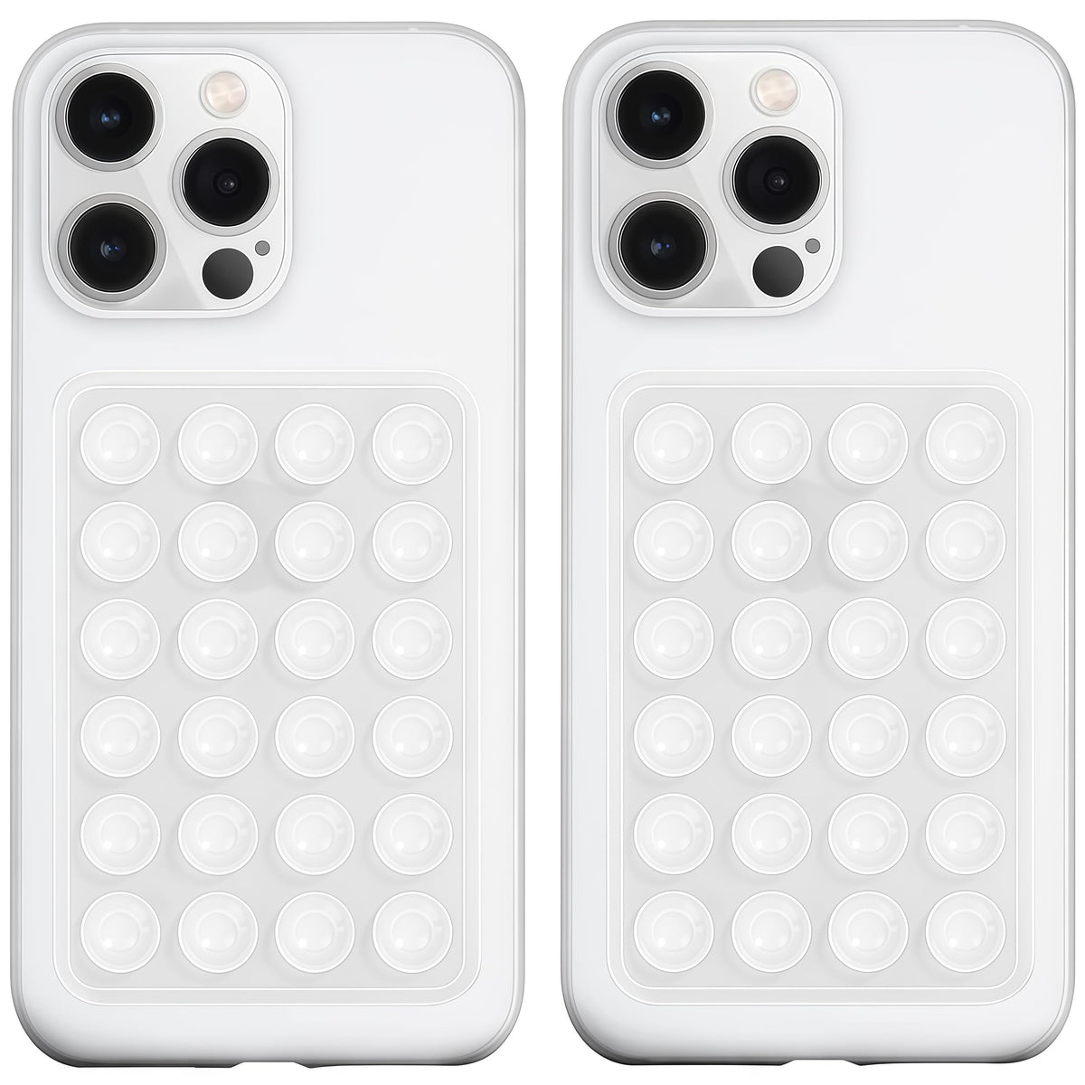 LvShuLiangPin Anteel 2 Pack Silicone Suction Phone Case Mount, Silicon Adhesive Phone Grip for Smartphones, Hands-Free Mirror Shower Phone Holder for Selfies, Tiktok Videos (LightPink&White)