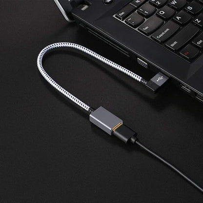 CableCreation Short USB 3.0 Extension Cable 1FT, Left Angle USB Male to Female Extender Cord, 90 Degree USB 3.0 for VR, PlayStation, Xbox, Keyboard, Space Gray 0.3M
