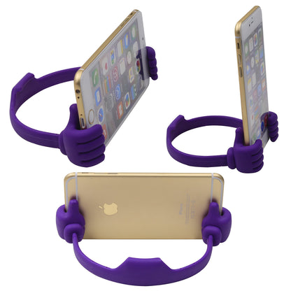 Honsky Thumbs-up Cell Phone Stand Holder, Tablet Stand Cradle for Desk Desktop Smartphone Cellphone Mobile Phone Tablets, Universal Adjustable Flexible, Purple