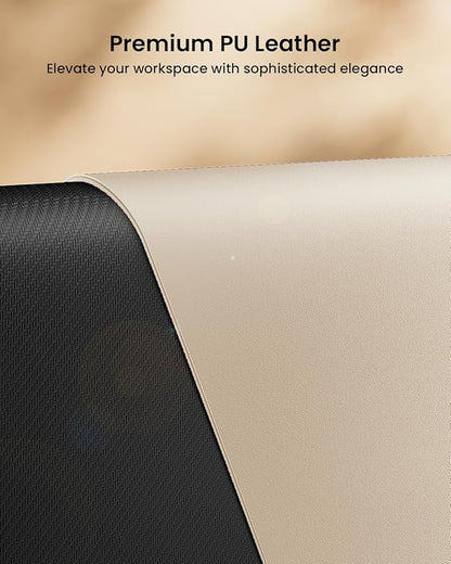 ProtoArc Leather Desk Mat, Large Mouse Pad- 31.5×15.8 inch, Non-Slip PU Leather Desk Pad Protector, Premium Desktop Mat for Computer, Keyboard and Mouse, Milk Tea