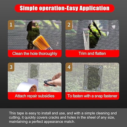 Super Strong Adhesion Screen Repair Tape Replacement Kit, Made of 3M, Screen Tape Mesh Repair for Window Screen and Screen Door Tears Holes, Grey 1.97In X 6.57Ft
