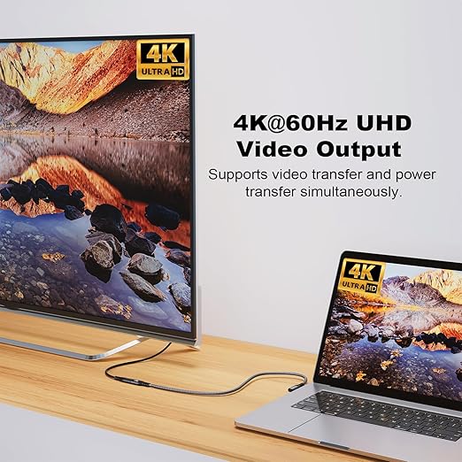 CABLEDECONN USB C 3.2 Gen-2 Extension Cable 0.5M 1.6FT 90 Degree Elbow Thunderbolt 3 240W Fast Charging Cable Male to Female Data Transfer 20Gbps 48V/5A 4K Video Cable Compatible with MacBook