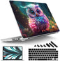 Tuiklol for MacBook Pro 14 Inch Case 2026 2025 2024 2023 2022 2021 Release M5/M4/M3/M2/M1 A2442 Pro/Max,Hard Shell Case with Screen Protector for Touch ID, Rainbow owl