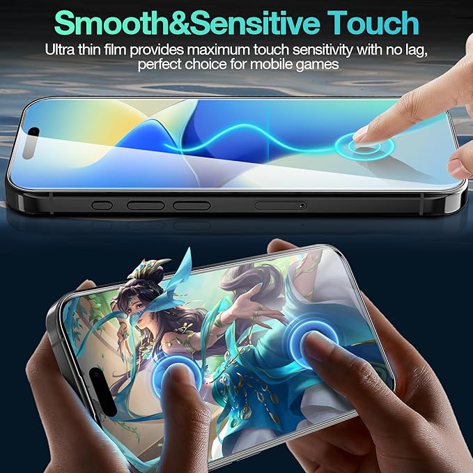 3 Pack Flexible Film Screen Protector for iPhone 16 Pro Max, Non-breakable Soft TPU Hydrogel Film for iPhone 16 Pro Max Screen Protector Film (NOT Glass)