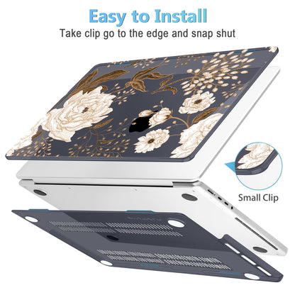 Mektron Case for 2026 M5 MacBook Pro 16 inch A3429 A3428 M4 A3403 A3186 M3 A2991 M2 A2780 M1 A2485 (2021-2025) Pro/Max with Liquid Retina XDR, Hard Shell Plastic Laptop Cover, Peonies Roses