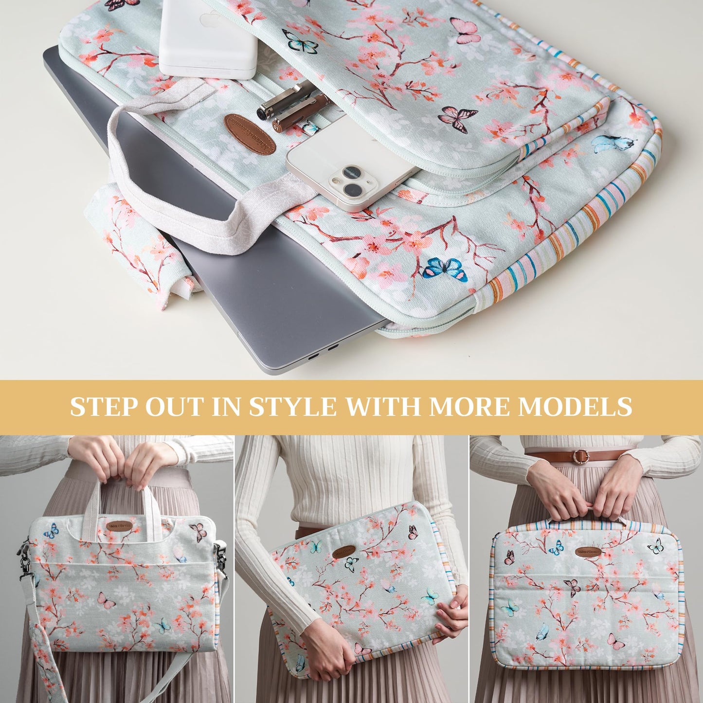 Maison d' Hermine Laptop Bag with Front Pocket Upto 15.5 inch Laptop Tablet