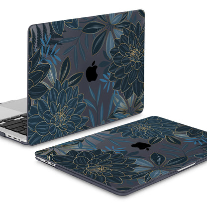 Mektron Designed Case for MacBook Pro 16 Inch A2141 Cover 2019 Release 16" with Liquid Retina Display/Touch ID, Plastic Hard Shell with Keyboard Skin & Screen Protector, Dahlia Flower C035