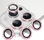 AGVEE 3+3 6 Pack for iPhone 16 Pro 6.3" / 16 Pro Max 6.9" Camera Lens Cover Protector, Bling Diamond & Bling Glitter Metal Ring 9H Tempered HD Glass Camera Cover Protector Film, Bling-Pink