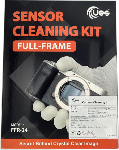 UES FFR24: Full Frame Camera Cleaning Kit 14pcs Sensor Cleaning Swab and 15ml Cleaner Compatible for Sony Nikon Canon FF CCD CMOS Clean