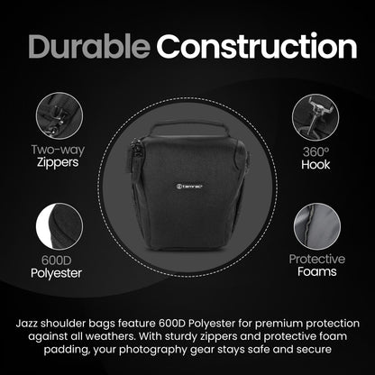 Tamrac Jazz Zoom Holster 23 v2.0 Camera Bag for Photographers, Camera Case for Photography Accessories, Shoulder Bag for Mirrorless Cameras, Crossbody Camera Bag, Travel Camera Carrying Case – Black