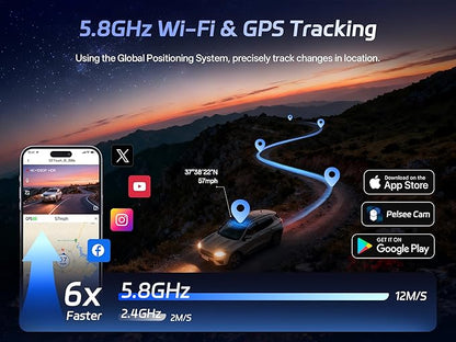 Pelsee 4K Dash Cam Front and Rear, STARVIS 2 Sensor, Dash Camera for Cars with Full-Color Night Vision, 128GB Card, 48H Parking Mode, Voice Control & WiFi, 3.39"Car Dash Camera, HDR ADAS GPS S3 Touch