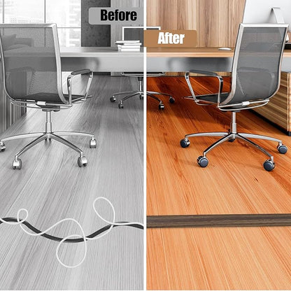 Floor Cord Cover Self Adhesive Cord Hider,10FT Cable Management, Extension Strip Protector for Wires, Prevent Cable Trips for Offices, Gyms, Exhibitions Cavity:0.51"(W) x 0.3"(H) Wood Walnut