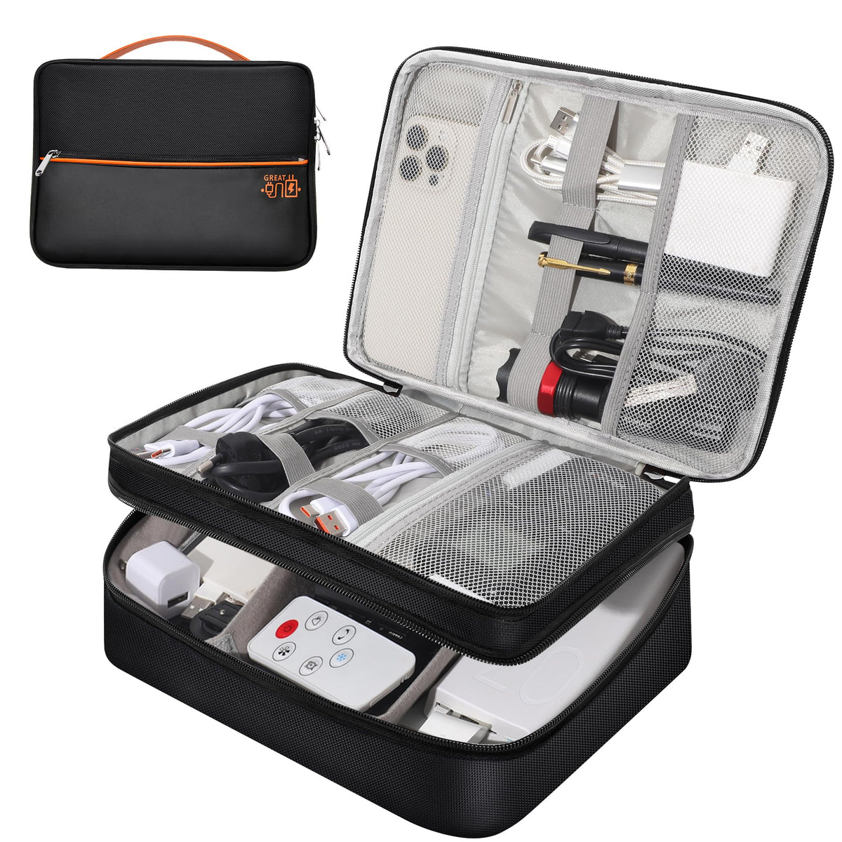 CILLA Electronics Organizer Travel, Travel Cord Organizer Case, Compact Electronics Accessories Bag for Cable, Cord, Charger, Phone