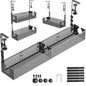Multi-Model Under Desk Cable Management Tray 2 Packs Metal Under Desk Wire Management Clamp Mount Under Table Cord Management No Damage The Desk (Black)