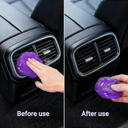 Car Cleaning Gel Reusable 2Pack - Lavender Scent Dust Cleaning Putty Keyboard Slime for Car Interior Air Vent Cleaner, Auto Detailing Tools Accessories, Dust Remover Gifts for Men Women,200g,Purple