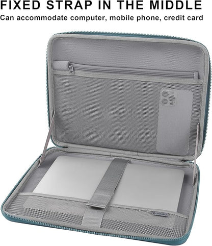 DOMISO 17 Inch Laptop Case Rugged Sleeve Waterproof Hard Shell Protective Cover Fits Most 17-17.3" Laptops/Dell XPS 17 / HP Envy 17 (Teal)
