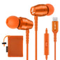 LUDOS OMNITONE Wired Earbuds in-Ear Headphones, 5 Year Warranty, Earphones with Microphone, 3.5 mm Jack Corded Ear Buds, Videoconference for iPhone, Samsung, Laptop, Kids, School Students - Red