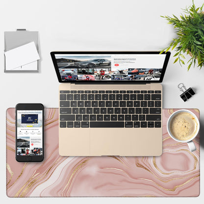 NITAHHHY Liquid Marble Gaming Mouse Pad 3mm Thick Stitched Edge Waterproof Non-Slip Large Computer Keyboard Mouse Mat,Suitable for Office Entertainment Decorative Desk Pad 35.4 x 15.7 Inches