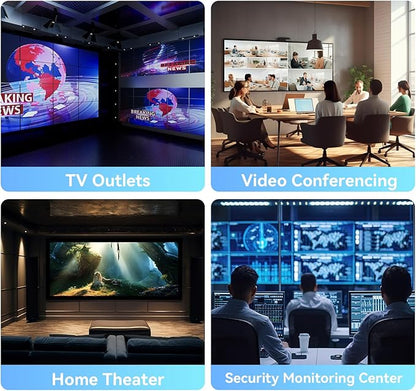 4K 1x8 HDMI Splitter 1 in 8 Out, 8 Port HDMI Splitter Support 4Kx2K@30Hz Duplicate/Mirror, HDM 1.4, EDID, HDCP, 3D Video Play for Projector, HDTV