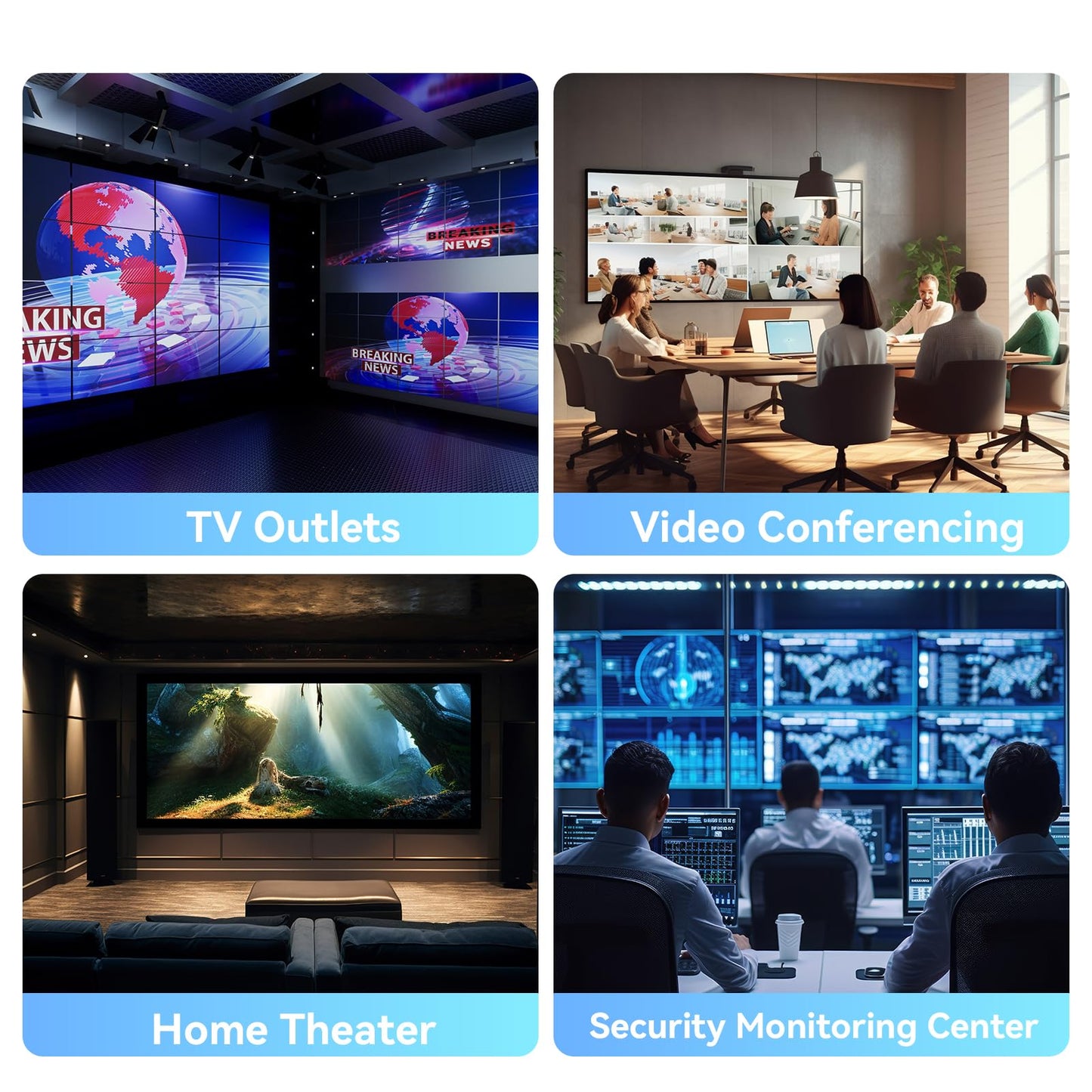 CENMATE 4K 1x8 HDMI Splitter 1 in 8 Out, 8 Port HDMI Splitter Support 4Kx2K@30Hz Duplicate/Mirror, HDM 1.4, EDID, HDCP, 3D Video Play for Projector, HDTV