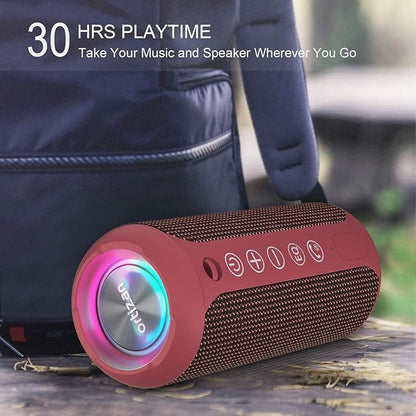 Ortizan X10 Portable Bluetooth Speaker, 24W Stereo Sound, IPX7 Waterproof, 30H Playtime, 66ft Bluetooth Range, TWS Pairing, Red