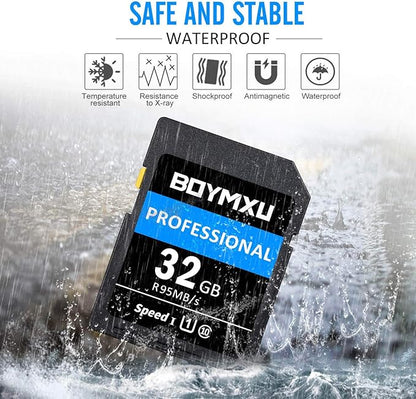 Professional 1000 x Class 10 UHS-I U3 Memory Card - 32GB, Compatible with Computers, Cameras and Camcorders, Up to 95MB/s Read Speed, Blue/Black