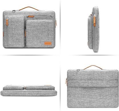 MOSISO 360 Protective Laptop Shoulder Bag,13-13.3 inch Computer Bag Compatible with MacBook, HP, Dell, Lenovo, Asus Notebook,Side Open Messenger Bag with 4 Zipper Pockets&Handle, Gray
