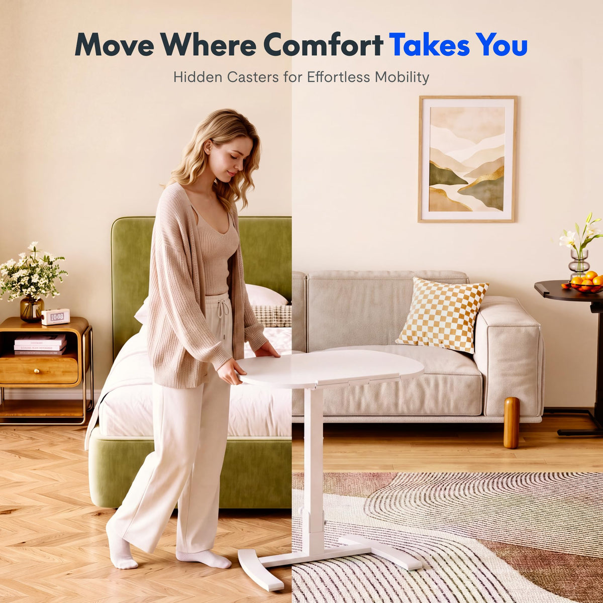FLEXISPOT Mobile Gas Spring Lift Standing Desk 90° Tilting,Double Folding