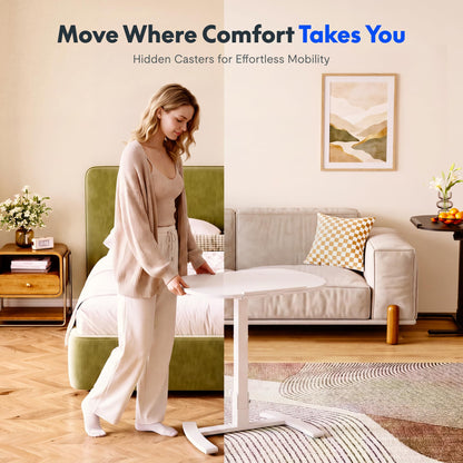 FLEXISPOT Mobile Gas Spring Lift Standing Desk 90° Tilting,Double Folding