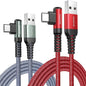 AINOPE USB Type C Cable [2-Pack, 6.6ft] 3.1A USB Fast Charge Cable Right Angle，Resistant Nylon Braided USB C Charging Cable Compatible with Galaxy S10 S9 S8 Plus S21, Note 10 9 8, V20