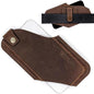 TobbinGear Leather Cell Phone Holster with Belt Clip, Leather Belt Pouch, Universal Phone Case on Belt for Men, Phone Holder for Smartphone, Left Handed, Dark Brown, Large