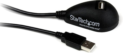 StarTech.com 5ft USB 2.0 Extension Cable - Male to Female - 5 ft USB A to A Extension cord for Laptop, Desktop, Tablet, Webcam & More (USBEXTAA5DSK) , Black