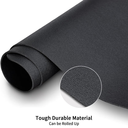 KINGFOM Desk Pad Office Desktop Protecter, PU Leather Desk Mat Blotters Organizer with Comfortable Writing Surface (47.2" x 23.6", Black)